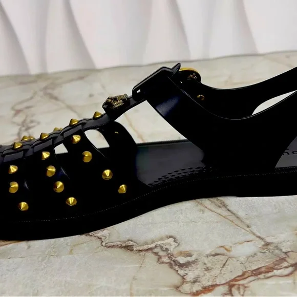 Gucci Tiger Men's Jelly Gladiator Sandals Shoes Studded Size 11 Authenticated